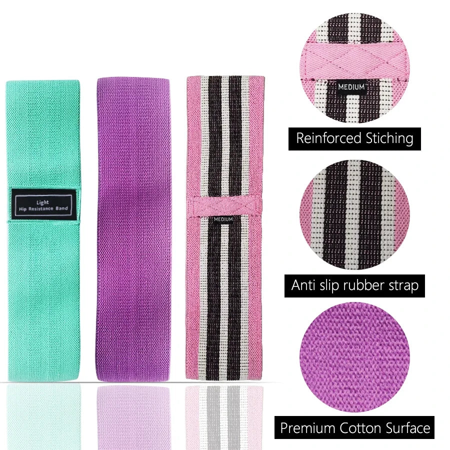 Fabric Resistance Hip Booty Bands Glute Thigh Elastic Workout Bands Squat Circle Stretch Fitness Strips Loops Yoga Gym