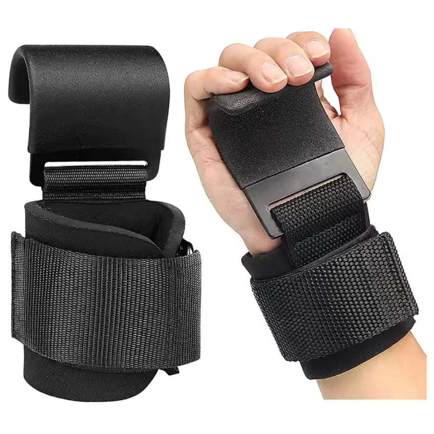 2 Pcs Weight Lifting Hooks - Upgraded Heavy Duty Lifting Wrist Straps for Deadlift, Powerlift, Pull up bar, Liftups, Shrugs, Alternative in Fitness Gym Power Training