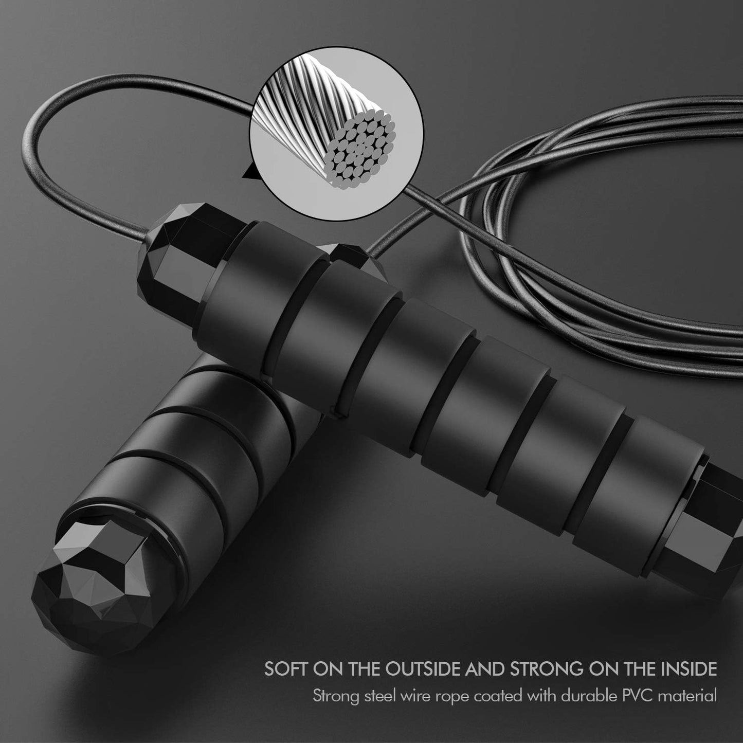 Jump Rope Tangle-Free Rapid Speed Jumping Rope Cable with Ball Bearings for Women Men and Kids Adjustable Steel Jump Rope Workout with Foam Handles for Fitness Home Exercise & Slim Body