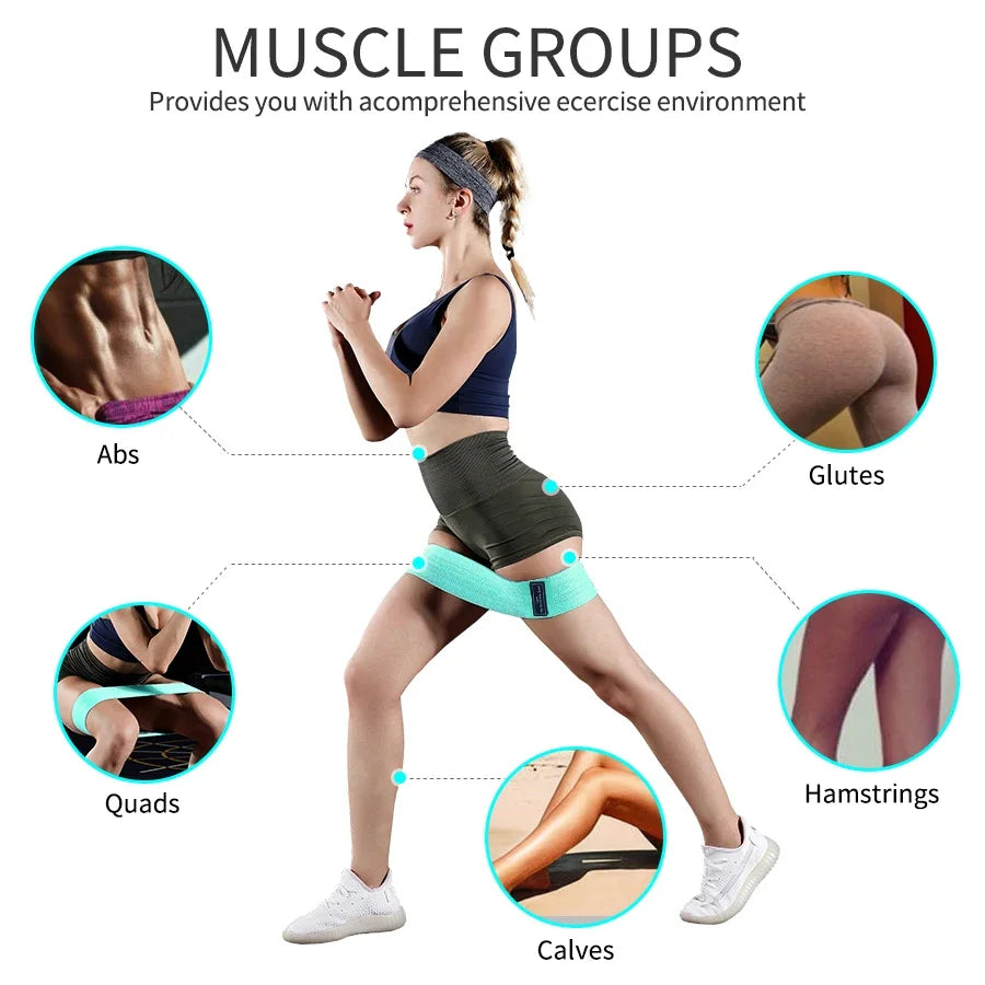 Fabric Resistance Hip Booty Bands Glute Thigh Elastic Workout Bands Squat Circle Stretch Fitness Strips Loops Yoga Gym