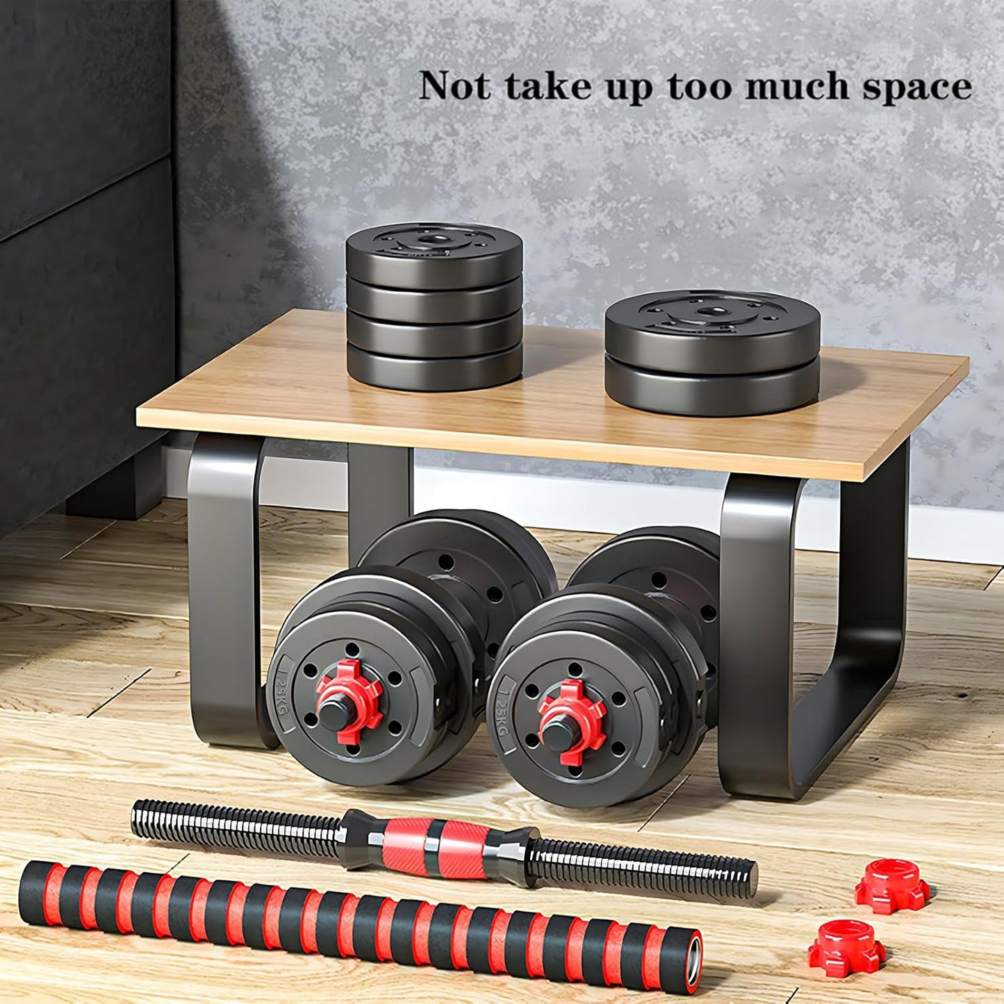 80 lbs. Adjustable-Dumbbells-Sets Free Weights-Dumbbells Set of 2 Convertible To Barbell A Pair of Lightweight for Home Gym, Women and Men Equipment