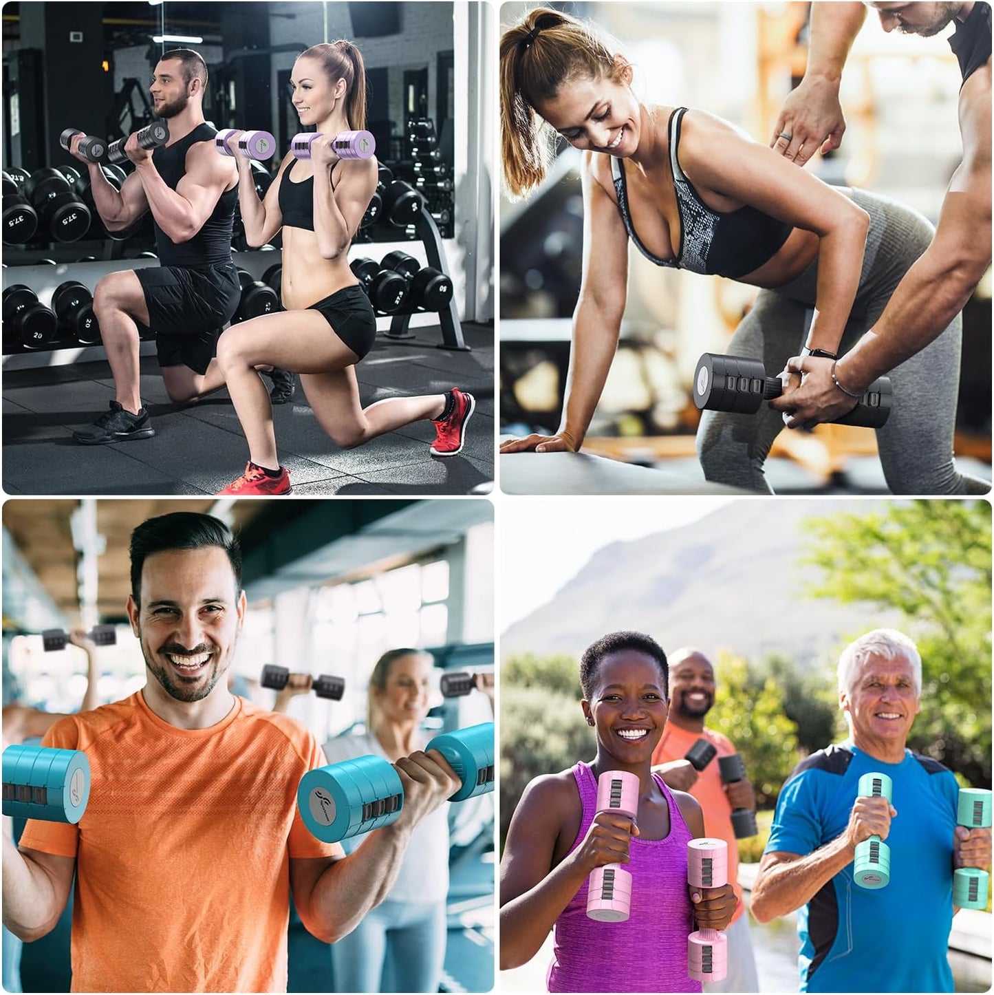 Adjustable Dumbbells Hand Weights Set: Sportneer 5 lb Dumbbell Set of 2 Each 2lb 3lb 4lb 5lb Free Weights Fast Adjust Weight 4 In 1 Weights Dumbbells Set for Women Men Home Gym Exercise Training