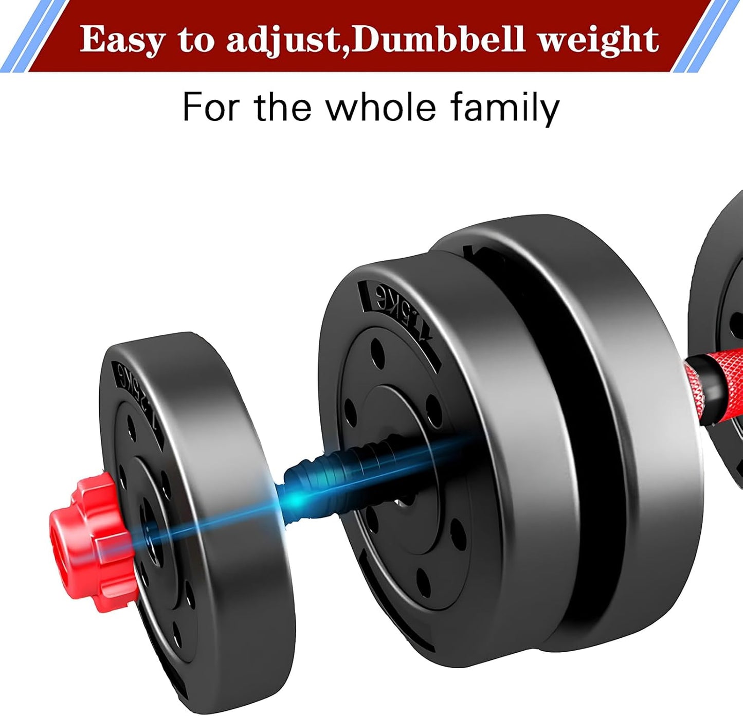 80 lbs. Adjustable-Dumbbells-Sets Free Weights-Dumbbells Set of 2 Convertible To Barbell A Pair of Lightweight for Home Gym, Women and Men Equipment