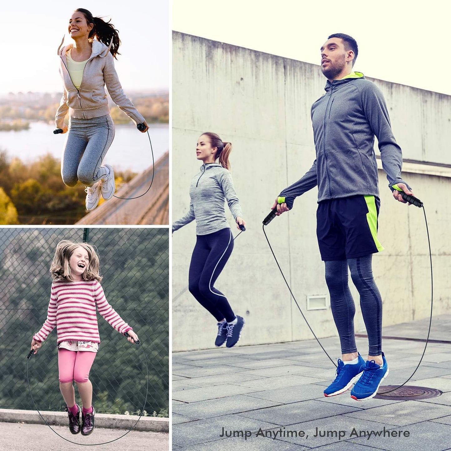 Jump Rope Tangle-Free Rapid Speed Jumping Rope Cable with Ball Bearings for Women Men and Kids Adjustable Steel Jump Rope Workout with Foam Handles for Fitness Home Exercise & Slim Body