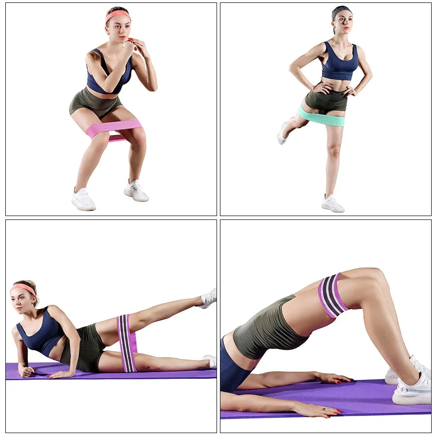Fabric Resistance Hip Booty Bands Glute Thigh Elastic Workout Bands Squat Circle Stretch Fitness Strips Loops Yoga Gym