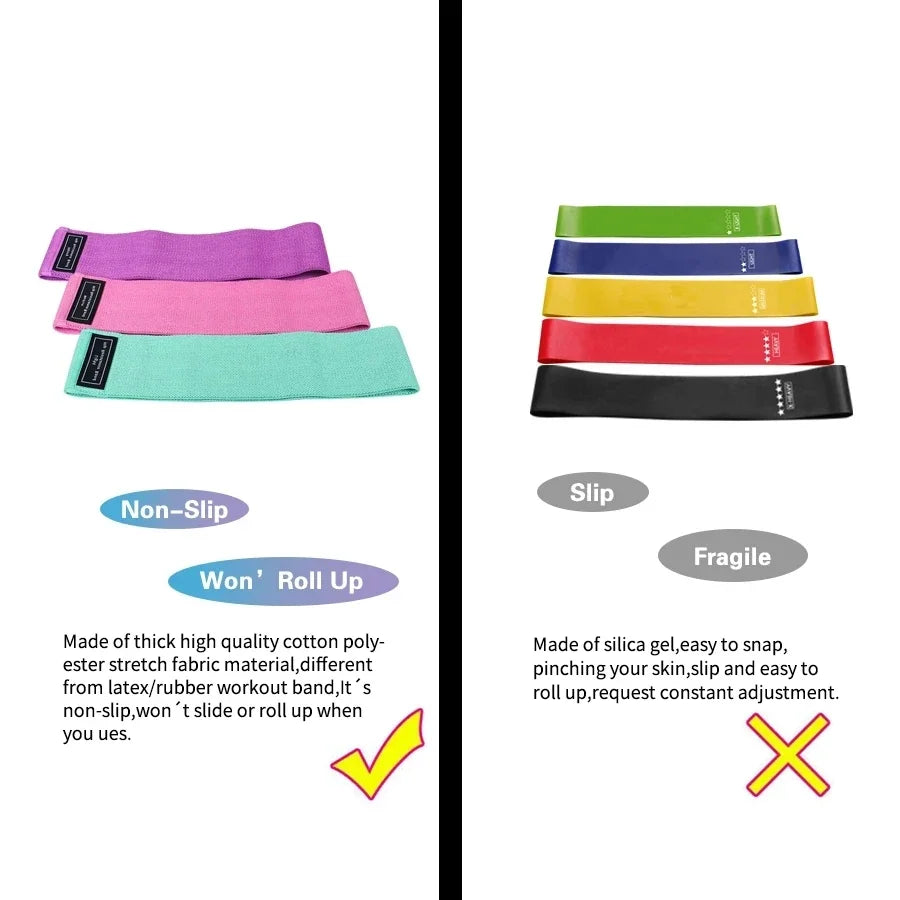 Fabric Resistance Hip Booty Bands Glute Thigh Elastic Workout Bands Squat Circle Stretch Fitness Strips Loops Yoga Gym