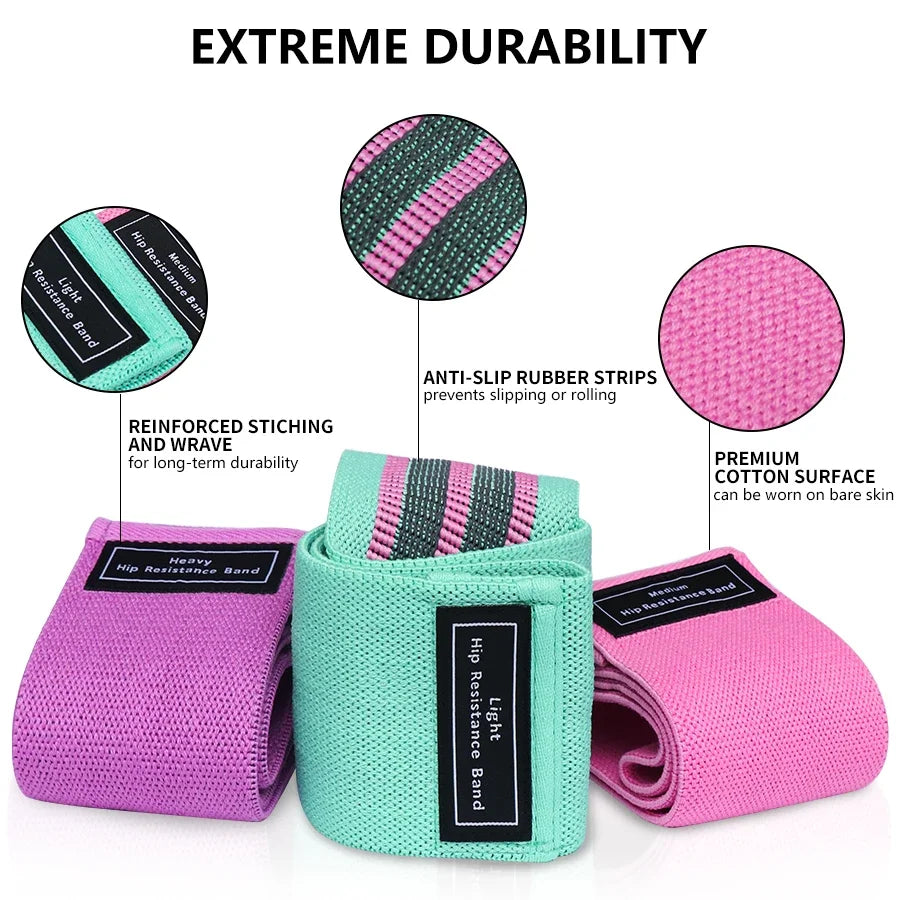 Fabric Resistance Hip Booty Bands Glute Thigh Elastic Workout Bands Squat Circle Stretch Fitness Strips Loops Yoga Gym