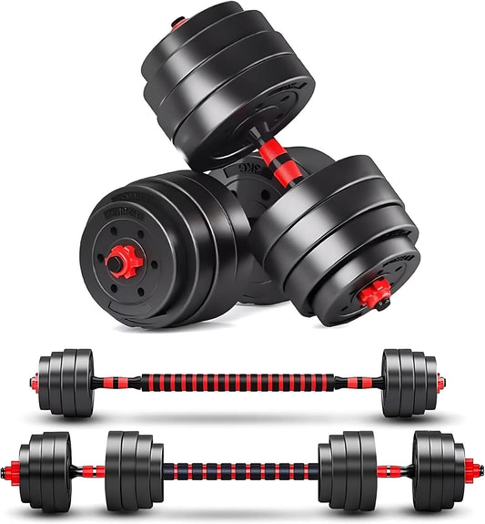 80 lbs. Adjustable-Dumbbells-Sets Free Weights-Dumbbells Set of 2 Convertible To Barbell A Pair of Lightweight for Home Gym, Women and Men Equipment