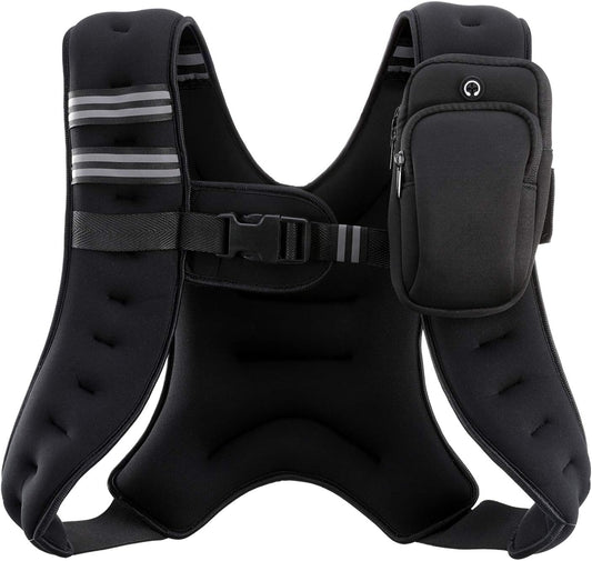 GYM WORKOUT WEIGHTED VEST 6lb/8lb/12lb/16lb/20lb/25lb/30lb  WITH REFLECTIVE STRIPES FOR WORKOUT, STRENGTH TRAINING RUNNING, FITNESS, MUSCLE BUILDING, WEIGHT LOSS, WEIGHTLIFTING